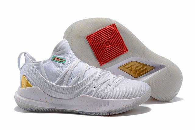 Curry 5 Shoes White Green Gold